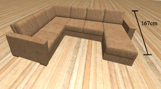 Corner Sofa with Extended Seat
